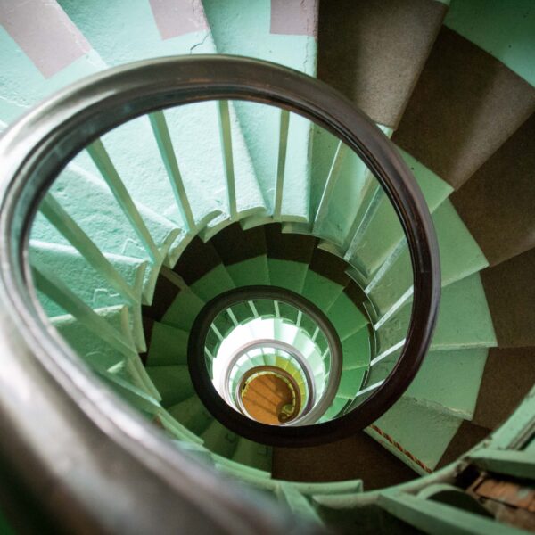 Aerial view of spiral staircase used by servants at Paxton House