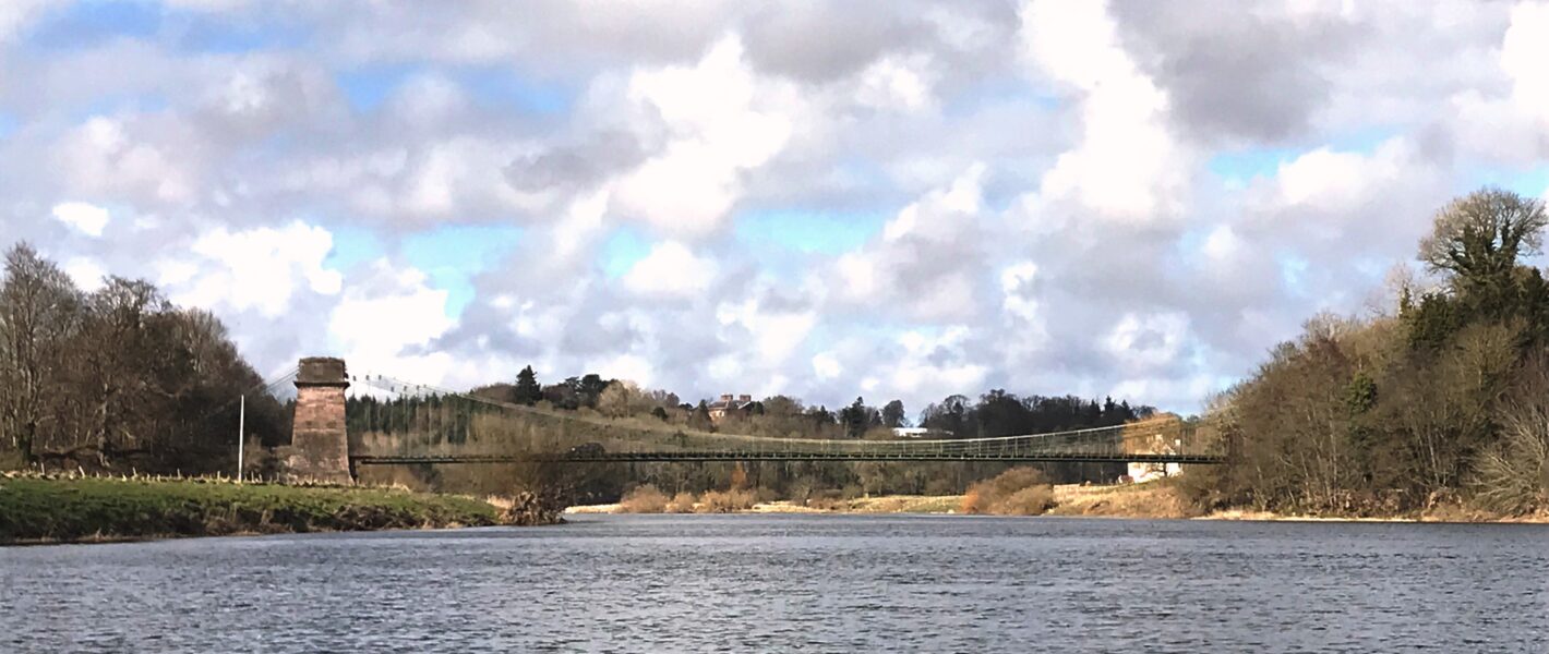 Boat trip up the river Tweed, under the Union Chain Bridge and beyond