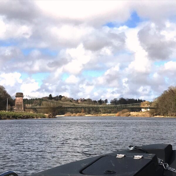 Boat trip up the river Tweed, under the Union Chain Bridge and beyond